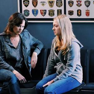 CSI  Dead Woods  Episode 1512 Jorja Fox Sara Sidle and Ashlee Fuss Abby Fisher
