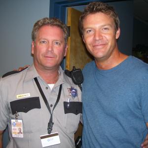 Tony Senzamici as Charlie Phelps with Matt Passmore on the A&E series The Glades. Season Finale 