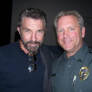 Tony Senzamici as Officer Stetz with Director Bobby Roth on theAE series Breakout Kings