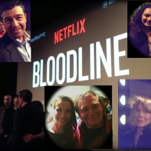Pierre Patrick and Jenna McCombie at BLOODLINE Event with Kyle Chandler Jamie McShane Linda Cardellini and Sissy Spacek
