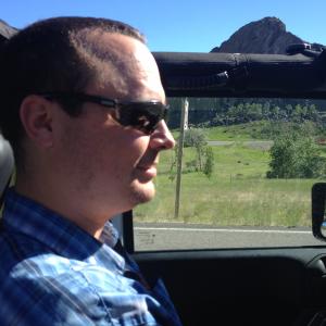 C S Martin driving a Jeep in Cascade, Montana in 2013.