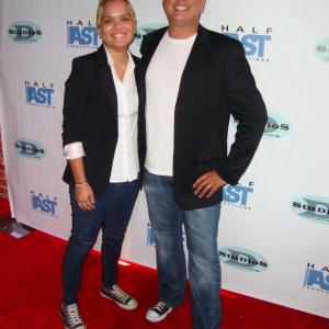 Katherine Ramos and David Schatanoff Jr on the red carpet for the Claire cast and crew screening