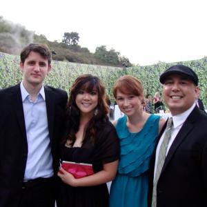 Actor Zach Woods Location Manager Viviane Be Actress Ellie Kemper and Producer David Schatanoff Jr at the Fur Ball Gala Fundraiser event 2010