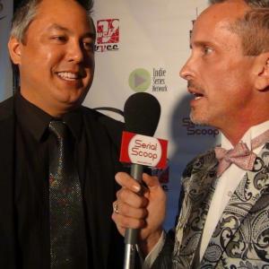 Producer David Schatanoff Jr and Serial Scoops Michael Taylor Gray on the red carpet at the Independent Series Awards
