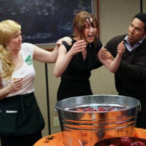 Still of Kate Flannery, B.J. Novak and Ellie Kemper in The Office (2005)