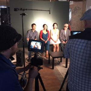Still from SXSW interview, with Daniel Dae Kim, Angie Kim, and Brian Chung 2015