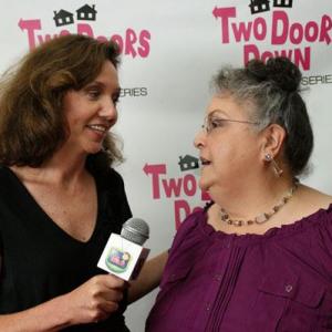 Mary Jo Apisa interviewed by Kelly Gingery of FlickChickTVcom at the Two Doors Down Premiere August 2011