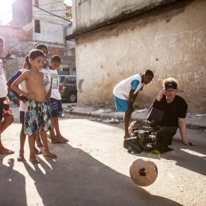 Jens Hoffmann filming at the favela, City of God, Rio de Janeiro