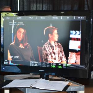 Brianna Ward and Connor Christie Army Wives on the set of Cross Threads