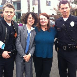 On the set of Southland with Allison Anders, Ben McKenzie and Shawn Hatosy.