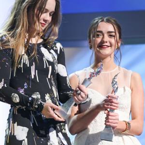 Hera Hilmar and Maisie Williams attend the Presentation of European Shooting Stars 2015 during the 65th Berlinale International Film Festival at Berlinale Palace on February 9, 2015 in Berlin, Germany.
