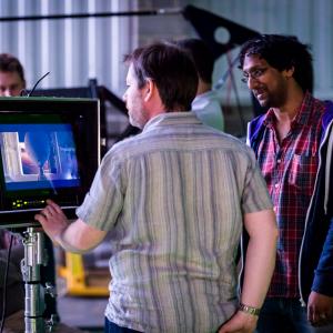 HaZ Director reviewing a shot with 2nd Unit DP  Adam Sculthorp on the set of Origin Unknown
