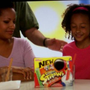 Samantha and actress Marika Casteel on set for Walmart Industrial promoting Kellogg's Cereal Straws