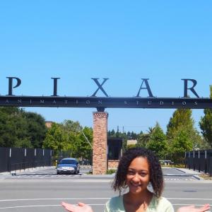 Samantha recording at Pixar Studios.