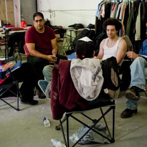 On Set with the cast of Fade To Brown. Amish Patel, Jessie Gabe, Bobby Umar and Shawn Ahmed