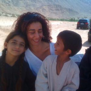 With Noor and Ammar Theeb on location in Wadi Araba Jordan