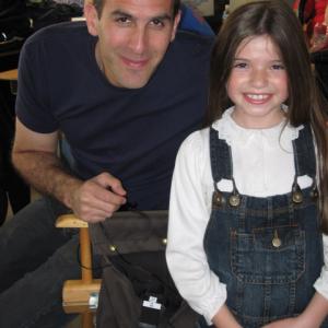 Jadin with Neal Edelstein, Producer on the movie set of 