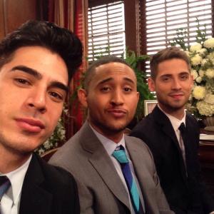 Set still with Tahj Mowry and JeanLuc Bilodeau of ABC Familys Baby Daddy  91814