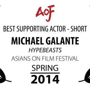 Winner Best Supporting Actor  Asians on film Festival Hypebeasts
