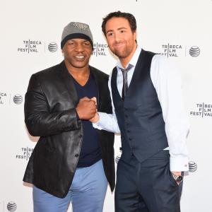 Mike Tyson and director Bert Marcus on the red carpet of the CHAMPS movie premiere at the Tribeca Film Festival 2014, directed by Bert Marcus and starring Mike Tyson, Evander Holyfield and Bernard Hopkins.