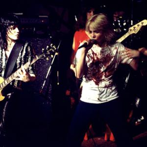 The Runaways Joan Jett Jackie Fox Lita Ford Cherie Currie performing at CBGB in New York City on August 2 1976