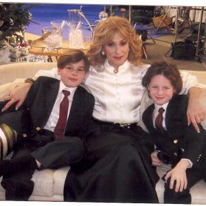 Matthew Bass Judith Light and Liam Foley on the set of Ugly Betty