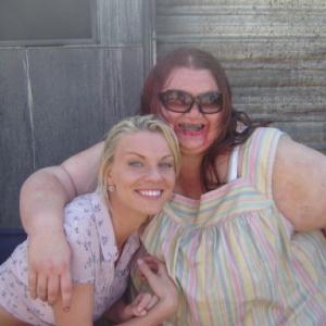 on the set of Trailer Park of Terror  with Nichole Hiltz