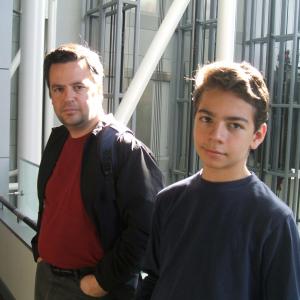 Juan-Salvador with his dad, film director Salvador Carrasco (New York, 2007)
