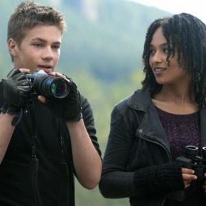 Still of Connor Jessup and Megan Danso in Falling Skies 2011