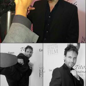 Tamas Menyhart red carpet arrival at the Newport Beach film festival opening night with Russell Crowes movie The Water Diviner