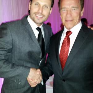 Tamas Menyhart and Arnold Schwarzenegger
