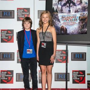 CJ and Erin Pitt at the premier of Against the Wild at the RI International Film Festival