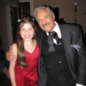 Jadin with Hal Linden on the set of Hallmarks A Kiss At Midnight