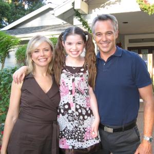 Jadin with Faith Ford and Cameron Daddo on the set of Hallmarks A Kiss At Midnight