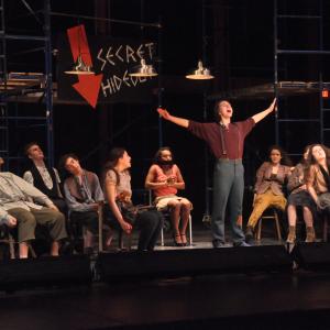 Kent Jenkins plays Bobby Strong in the satirical musical Urinetown at Sidwell Friends School 2014