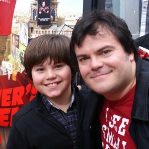 Zach Callison and Jack Black at the premiere of Gullivers Travels