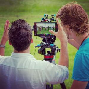 Justin Gullett directing behind the scene with DP Ethan Kaiser