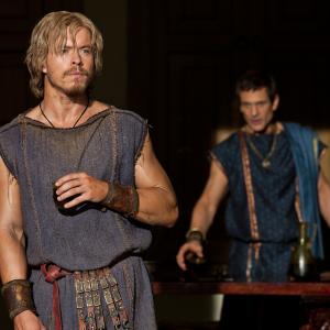 Still of Simon Merrells and Todd Lasance in Spartacus Blood and Sand 2010