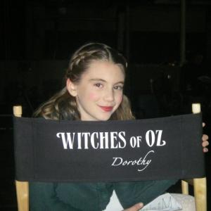 Marissa on set as Young Dorothy in Witches of Oz
