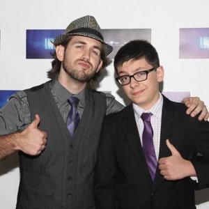 Taylor James Johnson and Evan Materne on the red carpet at the Now Hiring Movie premiere in San Antonio, Texas