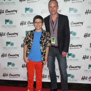 Evan Materne on the red carpet with Detention writerdirector Chad Mathews