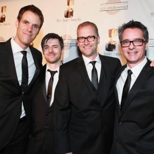 Annie Awards 2015 from left to right Head of Animation Simon Otto Annie Nominees Thomas Grummt and Steven Shaggy Hornby and Annie Winner Fabio Lignini