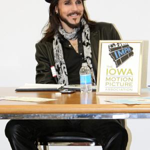 MATT WIGGINS attends a panel discussion for the Iowa Motion Picture Association in March 2014