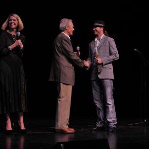 Josh Weigel receiving the first ever Clint Eastwood Filmmaker Award at the 2010 Carmel Art & Film Festival.