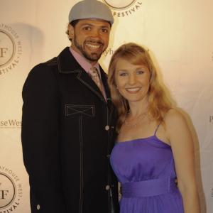 Michelle Coyle and William Gabriel Grier on the Red Carpet at the Playhouse West Film Festival.