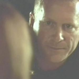 Tony Senzamici as Commander Sikes on the set of Mutants