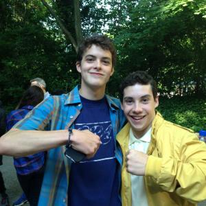 John DLeo with actor Israel Broussard on the set of Jack of the Red Hearts