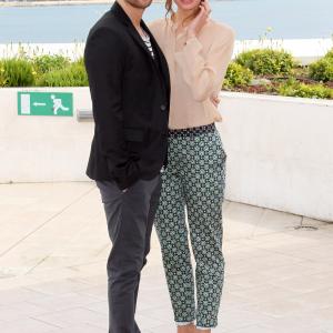 Tom Riley and Laura Haddock attend photocall for the TV serie Da Vincis Demons at MIP TV 2013 on April 8 2013 in Cannes France