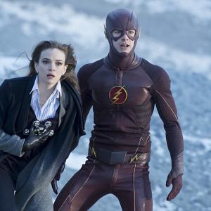 Still of Danielle Panabaker and Grant Gustin in The Flash (2014)