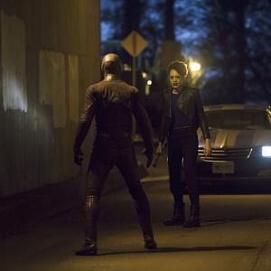Still of Grant Gustin and Britne Oldford in The Flash 2014